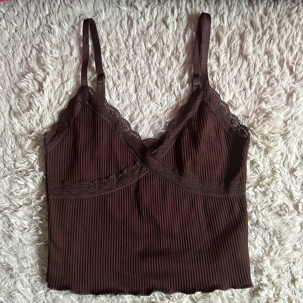 Brown crop top H&M